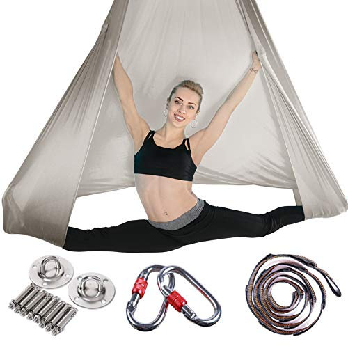 Brinny Yoga DIY Silk Pilates Premium Aerial Silks Equipment Aerial Yoga Tuch Aerial Silk elastische Yoga Hängematte mit Stoff Zubehör 5 Meter