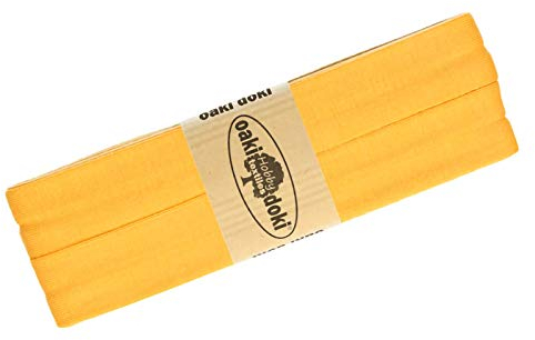 Schrägband Jersey 3m Breite 20mm Oaki Doki Tricot de Luxe Einfassband elastisch über 80 Farben, Farbe:sonnengelb