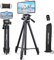 UBeesize 60 Inch Camera Tripod with Tablet/Mobile Phone Holder & Carry Bag for Live Streaming, Extendable Travel Lightweight Tripod Stand with Smartphone Bluetooth Remote Control