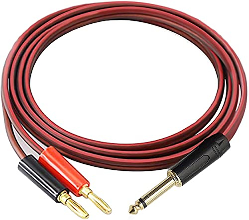 MEIRIYFA Câble haut-parleur 6,35 mm à 4 mm fiche banane, Cordon de fil de haut-parleur 1/4 TS Câble audio Câble d'enceinte HiFi OFC - 2 M (6,35 à 4 mm fiche banane)