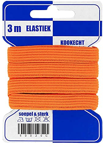 maDDma 3 m Gummiband 10 mm elastisches Band Wäscheband Farbwahl, Farbe:orange