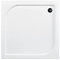 VBChome Duschwanne 90x90 cm Duschtasse Rechteck Quadrat weiß glatt + Ablaufgarnitur fi50 Domoplex Abdeckplatte Sanitär-Acryl