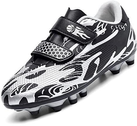Unitysow Kids Football Boots Boys Girls Astro Turf Trainers Football Shoes Teens Athletics Sport Soccer Shoes Indoor Outdoor Sneakers Unisex Children,Black,12.5 UK Child