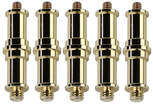 TINKTEEK Spigot Adapter Stativ Adapter, Kupfer Vergoldet, 1/4 und 3/8 Zoll Schraube 5 Stück