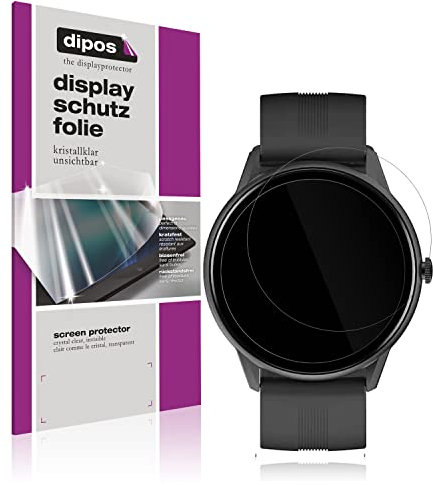dipos I 2x Screen Protector compatible with Lytimes 1,3 inch Smartwatch Protection Films clear