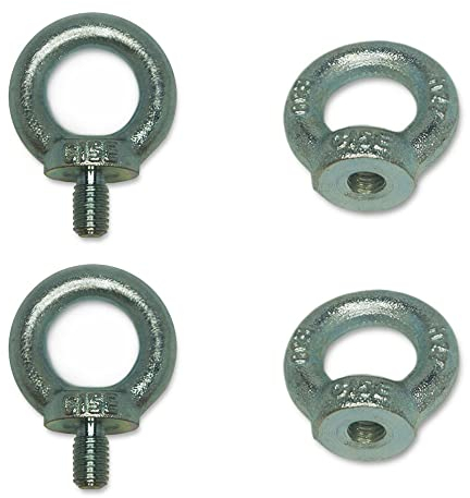 2 Stück - Ringschraube DIN 580 / Ringmutter DIN 582 - Augenschraube Schrauböse (M12, Ringmutter - DIN 582)