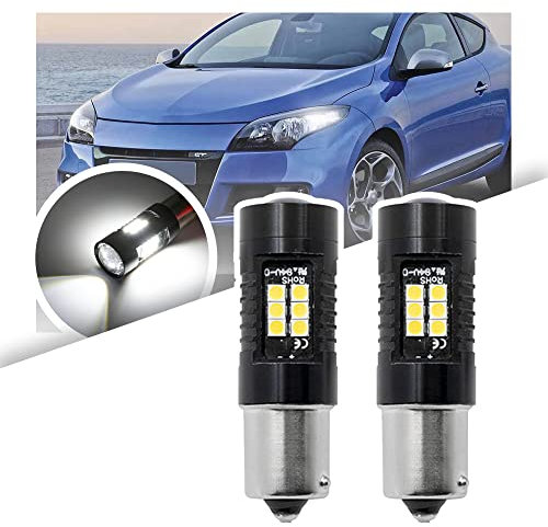 Nslumo Convient pour les ampoules de feux diurnes Renault Megane Scenic Laguna III Drl, P21W Led Canbus Ba15s Lumière du jour, Feux de jour Drl, P21W Led DLRs Phares Lumière du jour DRLs