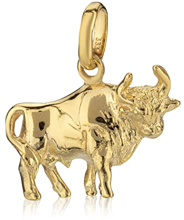 NKlaus Kettenanhänger kleines Sternzeichen Stier 333 Gelb Gold 8 Karat Zodiak 15x11mm Horoskop 1232