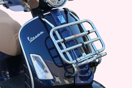 AER MOTO SPARE PARTS Porte-bagages avant FACO compatible avec Vespa GTS HPE chromé à partir de 2019/21