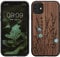 kwmobile Hülle kompatibel mit Apple iPhone 11 Hülle - Holz Case - Handy Cover - TPU Handyhülle in Dunkelbraun Perlmutt-Lavendel