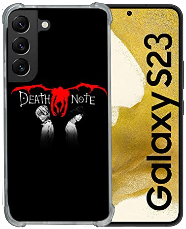 Cokitec Schutzhülle aus Hartglas für Samsung Galaxy S23 Manga Death Note, Schwarz