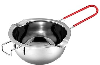 600ml Edelstahl Schmelztopf Schmelzschale mit Hitzebeständigem Griff Rostfreier Edelstahl ostfreier Edelstahl-für Schokolade Zucker Butter Käse Karamell Kerzen