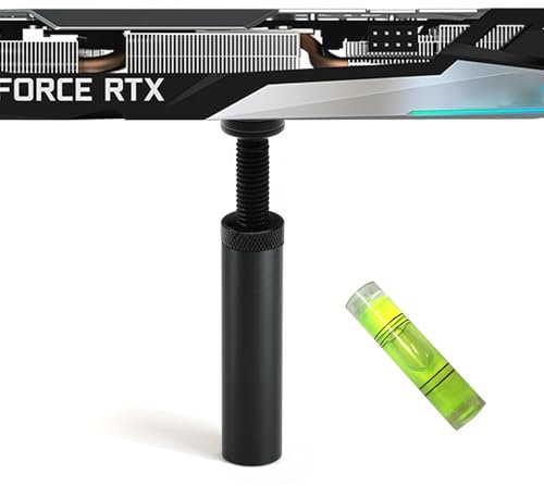 JOYJOM GPU-Halterung, Grafikkarten-Unterstützung, GPU-Halterung, Grafikkartenhalter, GPU-Ständer, Aluminium, 72–125 mm, Schwarz