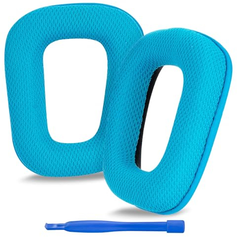 Linkidea Ersatz Ohrpolster für Logitech G430 G930 G35 F450 G432 G332 Ohrpolster Ohrmuscheln Headset Ohrpolster (Netzgewebe/Blau) LI7357