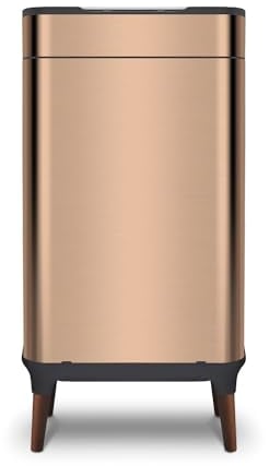 Tower T938022COP Ozone Sensor Bin with Legs, Large 65L, Hands Free Opening, Carbon Filter, Copper
