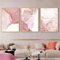CWBLYZ 3Er-Set Abstraktes Marmor-Leinwandgemälde Wandkunstbild Luxuriöses Rosa Goldenes Poster und Druck für Moderne Heim Dekoration Wohnzimmer Küche Büro-50x70Cm/20x27 Zoll (Ohne Rahmen)