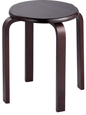 Barhocker, Stühle mit offener Rückenlehne, 4er-Set, gebogene Holzhocker, stapelbarer Massivholzhocker, runder Hocker, runde Tischplatte, Heimdekorhocker, Tritthocker, wunderschön Chaser of Light