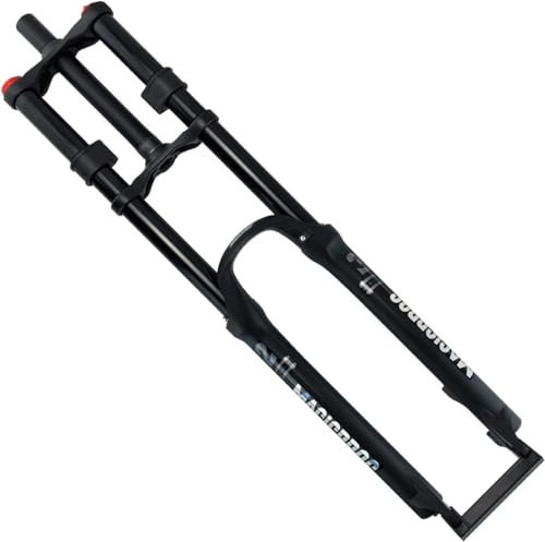 26/27,5/29 Pouces DH Vélo de Montagne Fourche Air Suspension VTT 160mm Voyage Fourches Avant Vélo Fourche Double Couronne Verrouillage Manuel QR 9mm (26in,with Damping)