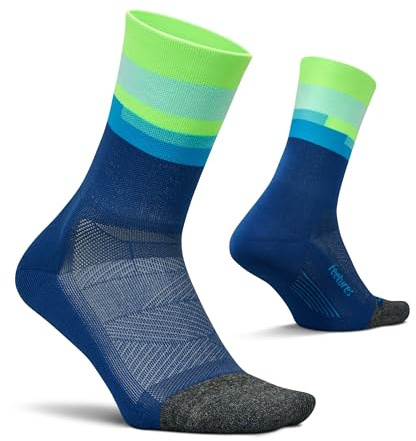 Feetures Herren Show Tab High Performance Ultraleichte Socken mit Polsterung, Blaues Surfbrett, XL