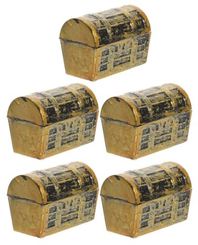 Alipis Miniature Treasure Chest Set 5pcs Treasure Box Models Decorative Mini Storage Boxes Realistic and Stylish for Boys and Girls' Doll Houses