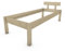 TUGA - Holztech Pfostenbett metallarm Fichte Massivholz Daybett 100 x 200cm 58cm Höhe FSC 300kg Holzbett unbehandelt