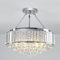 EOPSPYI 6-Lights Modern Crystal Chandelier Silver Metal Semi Flush Mount Ceiling Light Fitting Round Ceiling Light for Dining Room Living Room Bedroom Bathroom Kitchen