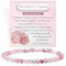 Erdbeerquarz - Wärme - Edelstein Perlen Armband für Frauen, 4mm Kristall Silber 925 Naturstein Schmuck Elastisch Armbänder Damen, Chakra Spirituelle Charms Armbänder Geschenke