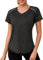Gyabnw Gym Oberteil Damen Kurzarm Leichtes Atmungsaktiv Funktions Sportshirt Damen V-Ausschnitt Sport Top Damen Für Fitness Laufshirt Yoga