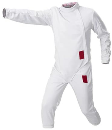 LXRHLIKG 3-teiliger Fechttrainingskleidung, 350N Unisex Fechten Uniformanzug, Weste/Hose/Jacke Fechtschutzanzug für das Tägliche Training von Rechtshändern(40)