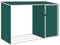 Capanno per Legna Verde 245x98x159 cm in Acciaio Zincato,Casetta da giardino in metallo 2 in 1 con tettoia e ripostiglio legna Verde Strutture da esterno