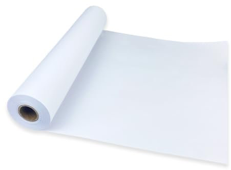 Drawing Paper Roll 44cm x 20M White Art Paper Roll 75gsm Painting Sketching Papers for Easel Papers, Bulletin Board Paper, Wall Art, Gift Wrap School Home Office Supply