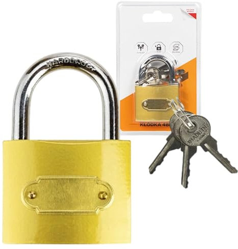 DomoDomo schloss mit schlüssel, 48 mm Gusseisen Vorhängeschloss 3 Schlüssel selbstverriegelnd, padlock- schlösser- vorhängeschloss gleichschließend