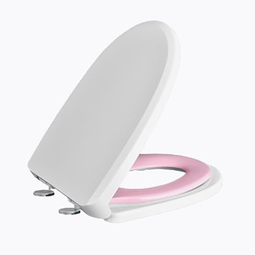Wttfc Oval Klodeckel Softclose,Toilettendeckel Mit Kindersitz, Magnetischer Kindersitz, Kunststoff Wc-Sitz Mit Absenkautomatik FüR Familie,Pp Klobrille In D-Form,Rosa,U Type