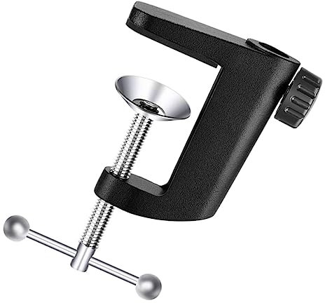 GOOHOCHY Aluminiumlegierung C- Fixierung Tischleuchte Halter Basis Feste Clip Metallklemme Für Mikrofonhalterung Und Tischlampenhalterung Schwarz