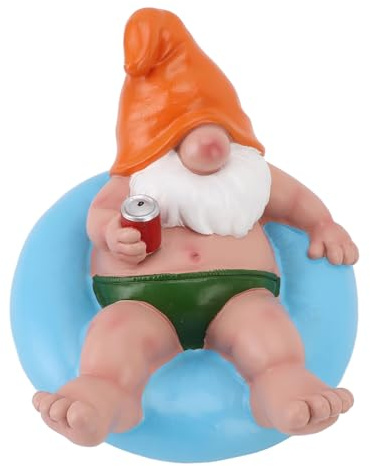 NOENNULL Piscina Floater Statue Gnome Giardino Statue Gnomo Piscina Galleggiante Figurina Gnoma Rilassante Giardino Divertente Figurina Gnoma Galleggiante per Arredamento Esterno (Blu)