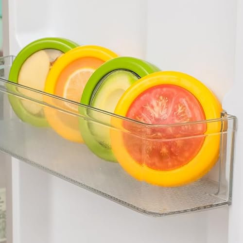 Rocky green Contenitori per alimenti freschi, in silicone, con coperchio elasticizzato, set da 4 pezzi per frutta e verdura