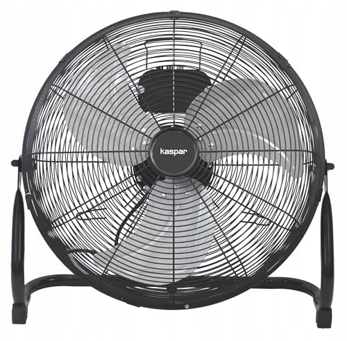 Kaspar Ventilator Luftzirkulator Lüfter mit 3 Windgeschwindigkeiten Oszillationsfunktion 200 W 49 cm Durchmesser Schwarz