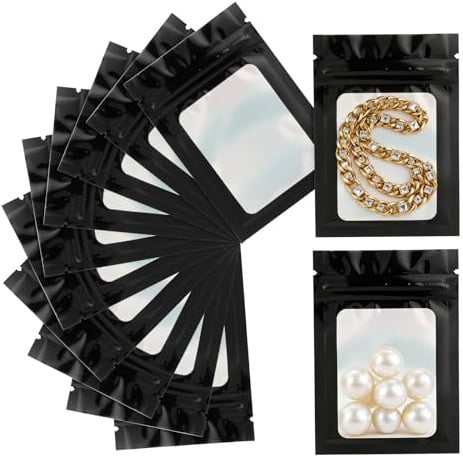 150 Stück Mylar Beutel Cali Packs Mylar Bags Zip Beutel (Schwarz, 7x10cm) | Wiederverschließbare Ziplock Baggys Druckverschlussbeutel Bag Lagerung für Lebensmittel Geruchssicher Schmuck Geschenk