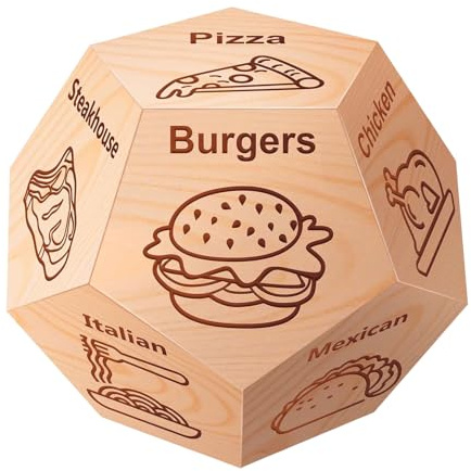 Tastetreasure 2er-Pack Holz Essensentscheider, Dinner Decision Würfel für Paare, Date Night und Abendessen, Küchenhelfer Geschenk für Erwachsene