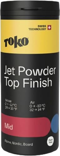 TOKO Jet Powder Top Finish Mid 30g -2° bis -12° Pulver Rennwachs rot fluorfreies Skiwachs für Skirennen. Perfekte Synergie mit Jet Liquid für langanhaltende Gleitperformance.