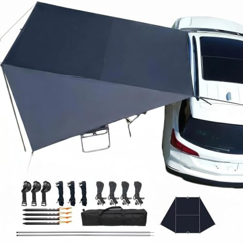 Zenselect Toldo Impermeable para Coche, toldo para Caravana, toldo Lateral de Coche, portaequipajes de Techo, para Coche, Furgonetas, caravanas, todoterrenos, Color Blanco