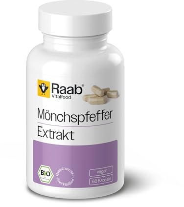 Raab® Mönchspfeffer Extrakt Kapseln BIO (60 Stück) | Extrakt aus den Früchten des Mönchspfeffers (Vitex agnus-castus L.) - 5mg/Kapsel - Nur 1 Kapsel täglich