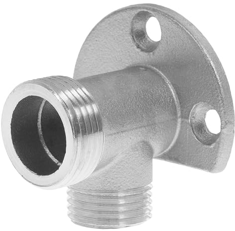 Healeved Platine de Fixation Robinet Extérieur en Cuivre Solide Coude d'alimentation Murale pour Point d'eau, Adapté aux Mitigeurs de Surface Argentés
