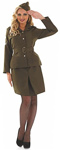 Fun Shack Disfraz Militar Mujer, Traje Soldado, Disfraces Militares, Disfraz de Carnaval Mujer - L