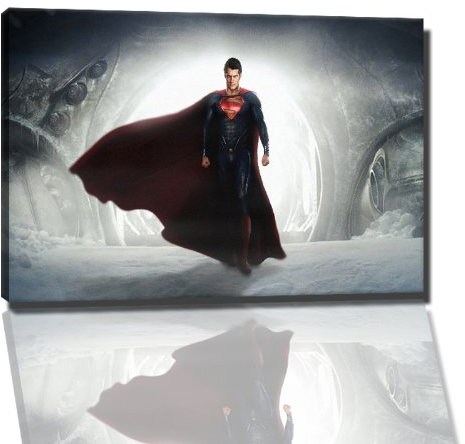 man of steel Bild auf Leinwand -- 120x80 cm fertig gerahmte Kunstdruckbilder als Wandbild - Billiger als Ölbild oder Gemälde - KEIN Poster oder Plakat