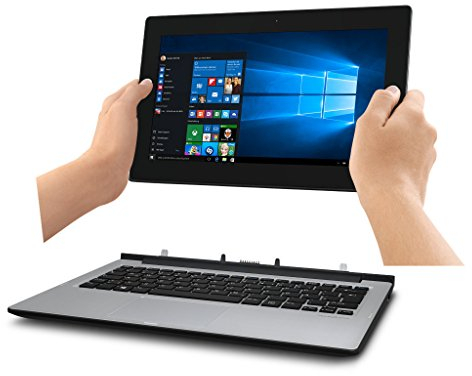 MEDION AKOYA E2212T 29,5cm (11,6 Zoll HD Display) Convertible Touch-Notebook (Intel Atom Z3735F, 2GB RAM, 64GB Speicher, Intel HD-Grafik, Win 10 Home) titan