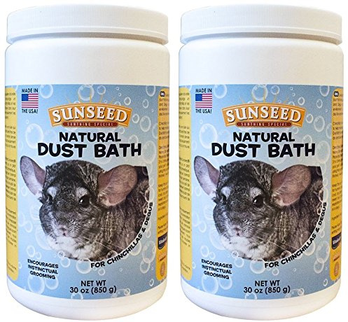 (2 Pack) Sunseed Natural Dust Bath for Chinchillas, 30 Ounces Per Container
