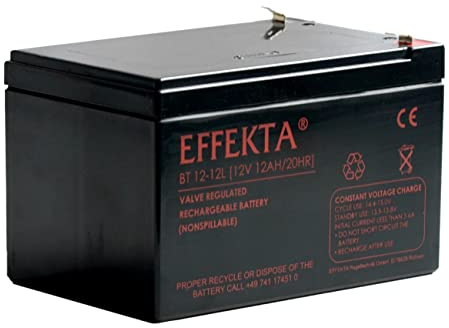 Effekta AGM Akku Batterie Typ BT12-12L 12V 12Ah VDs Anschluß 6,3mm
