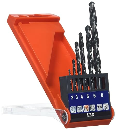 kwb HSS Metallbohrer-Set – Spiralbohrer-Satz für Metall, 6-teilige Werkzeug-Box, Bohrmaschinenbohrer