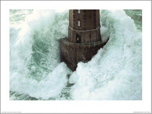 1art1 Leuchttürme Poster Leuchtturm Im Sturm, La Jument Frankreich Von Jean Guichard Kunstdruck Bild 40x30 cm